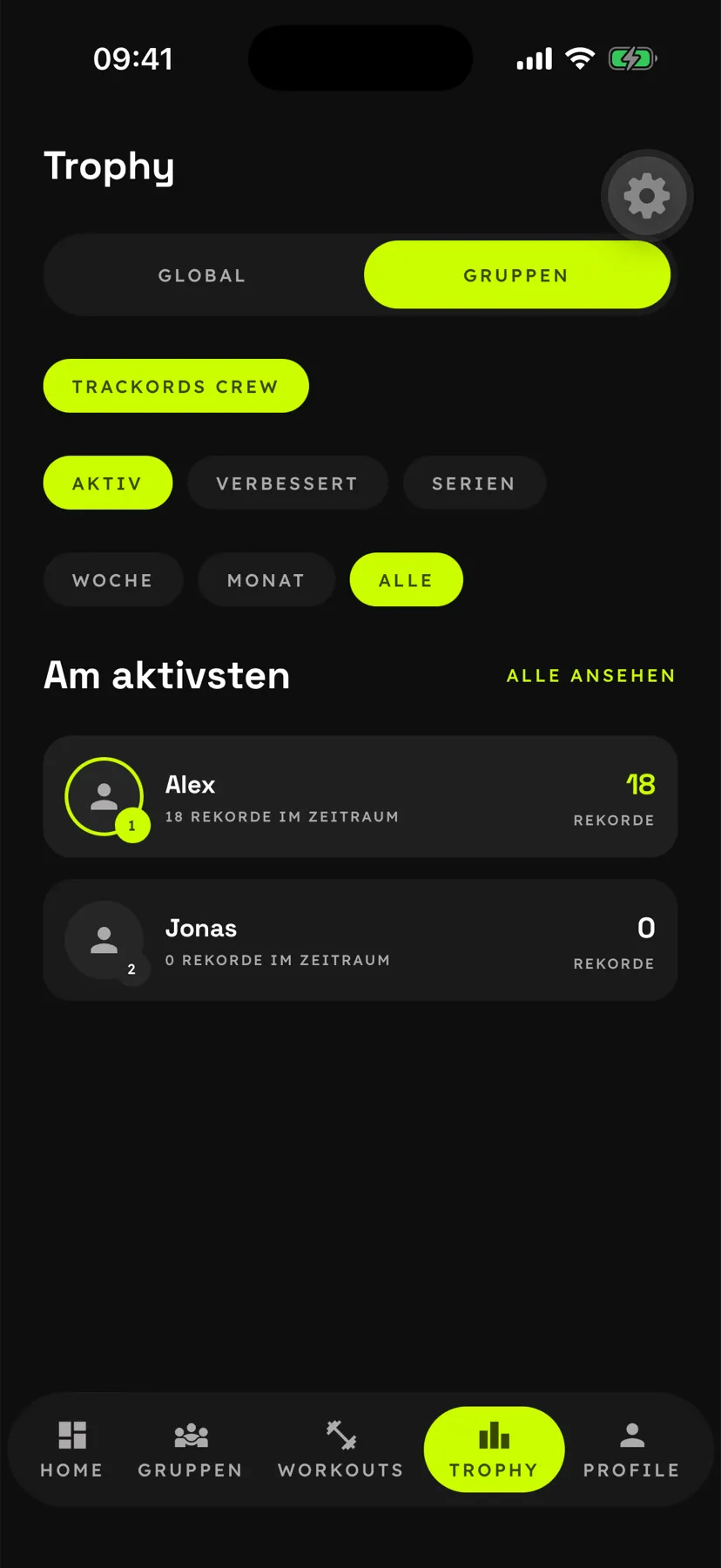 Trackords: Trophäen & Bestenlisten